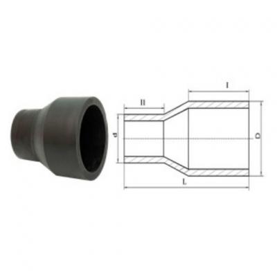 Переход литой удлиненный с одной стороны 110x90 пэ 100 sdr 11