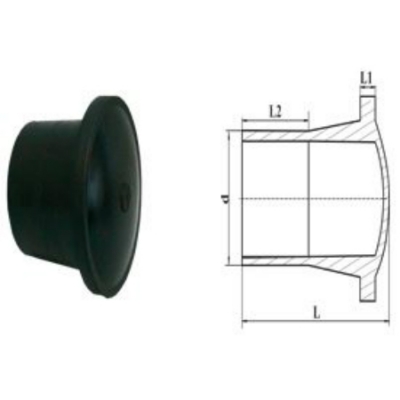 Заглушка литая удлиненная d 50 пэ 100 sdr 17